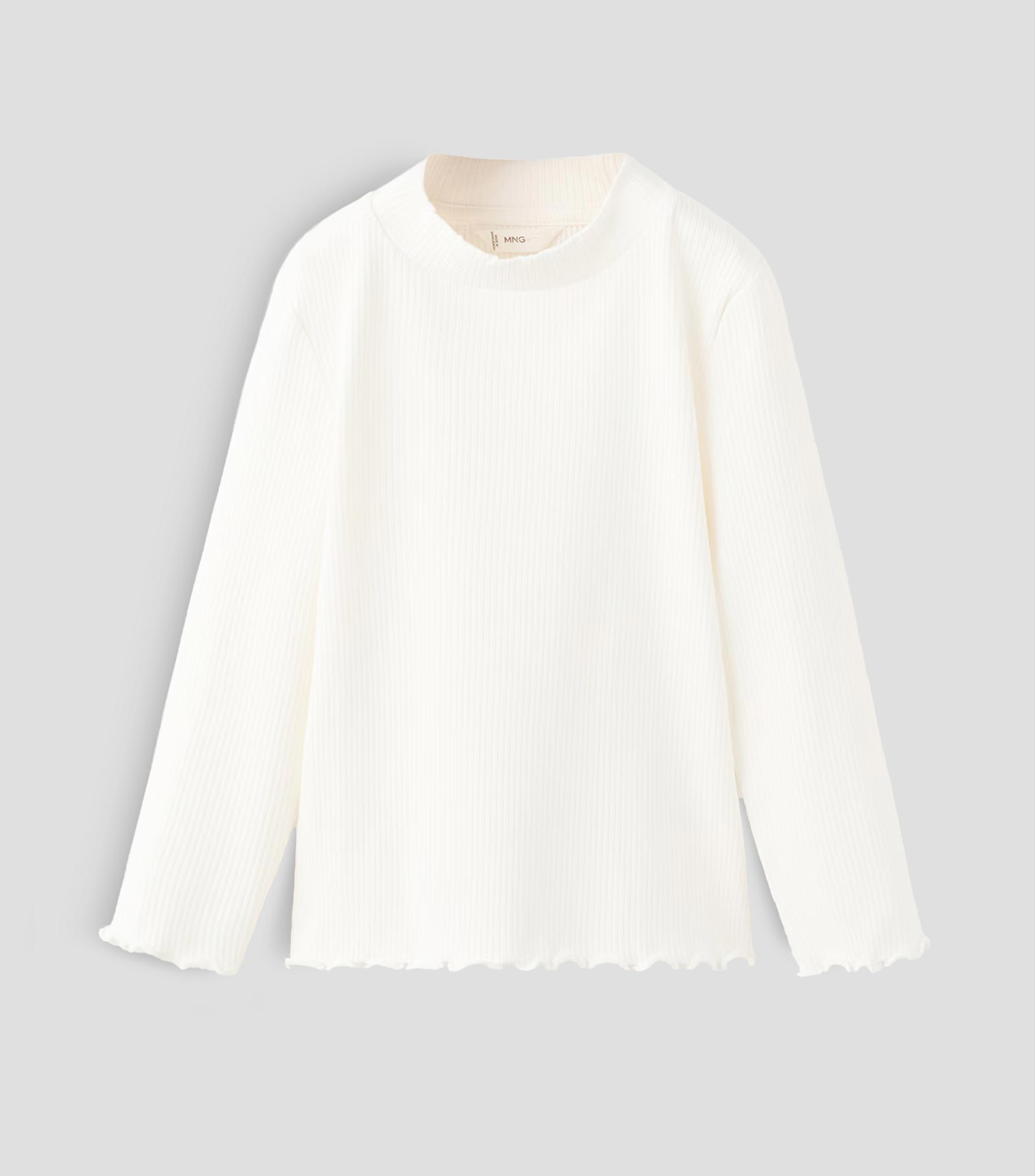 Playera cuello redondo manga larga liso Niña